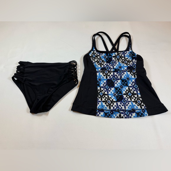 Lands' End Other - Bikini swim set Lands End Hollister mismatched black blue size 6 medium (bin i)